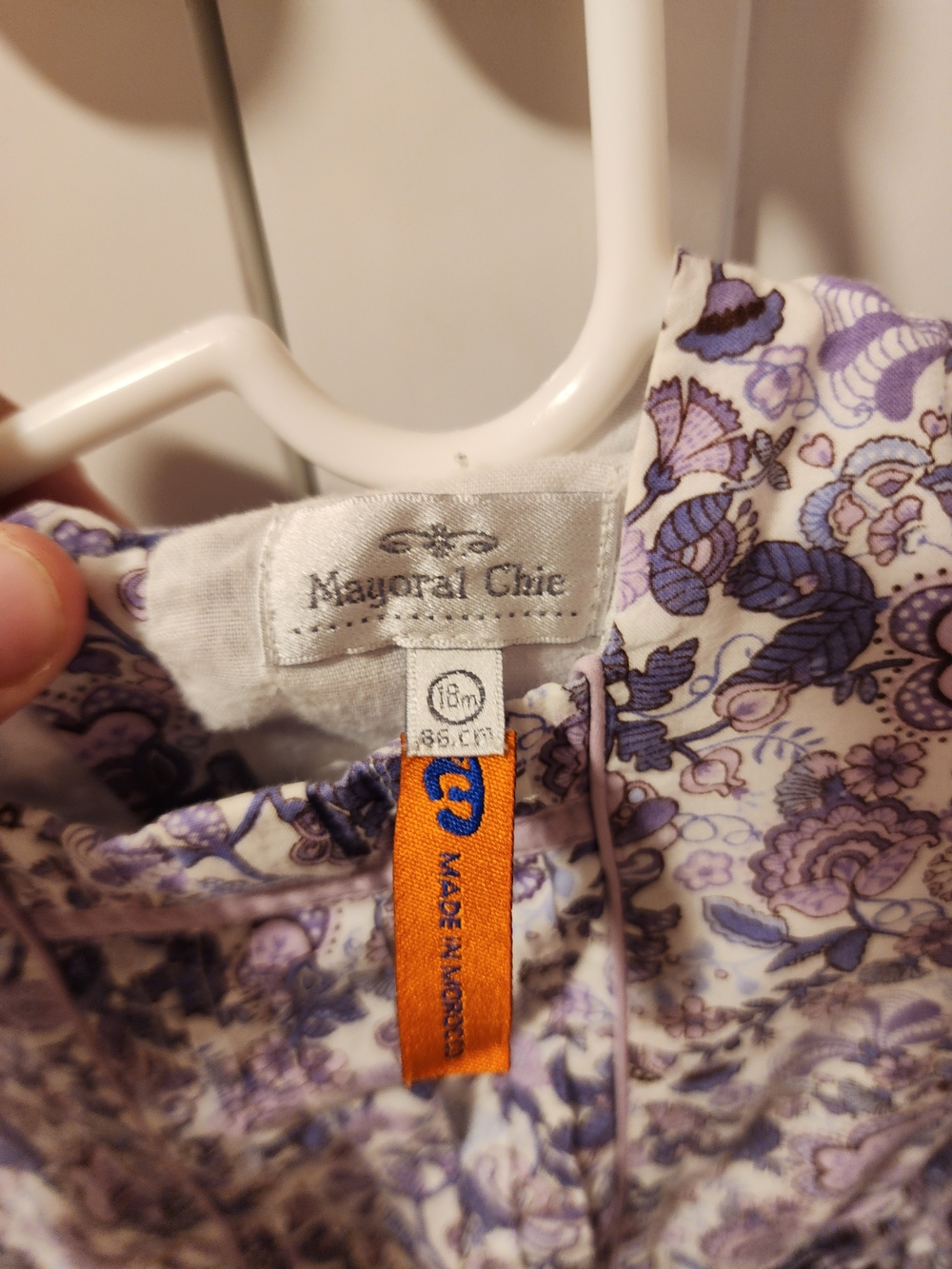 Mayoral Purple Floral Long Sleeve Dress Top with Bow - Picture 2 of 2